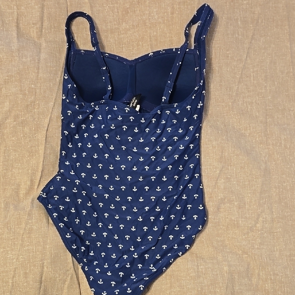 NIPTUCK Nautical Blue Womans One Piece Swimsuit Maine Anchor Size 6 Vacation - Picture 4 of 7